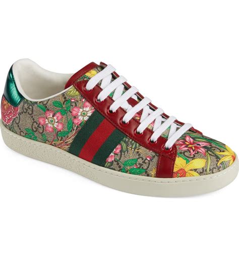 gucci ace gg flora sneakers|gucci ace sneakers gg print.